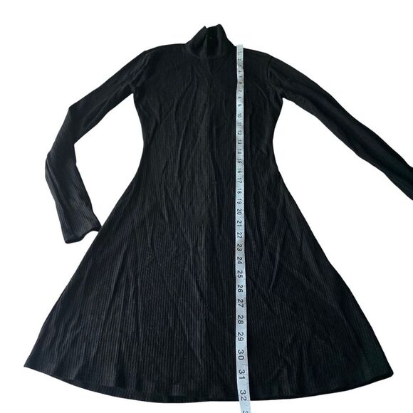 Reformation -739 Women's Black Rib Turtleneck Short Dress Long Sleeve‎ XS - Picture 11 of 11